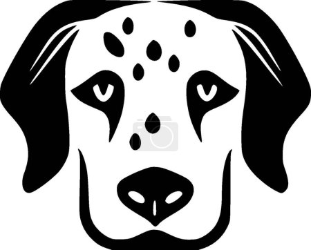 Illustration for Dalmatian - black and white vector illustration - Royalty Free Image