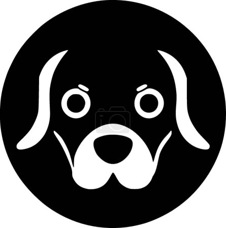 Dog - black and white isolated icon - vector illustration
