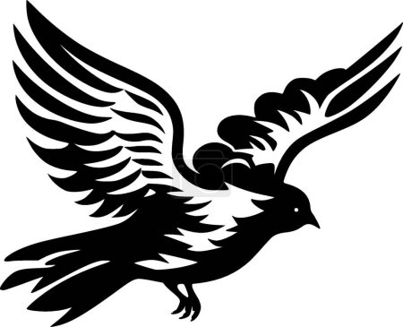 Paloma pájaro - logo minimalista y plano - ilustración vectorial