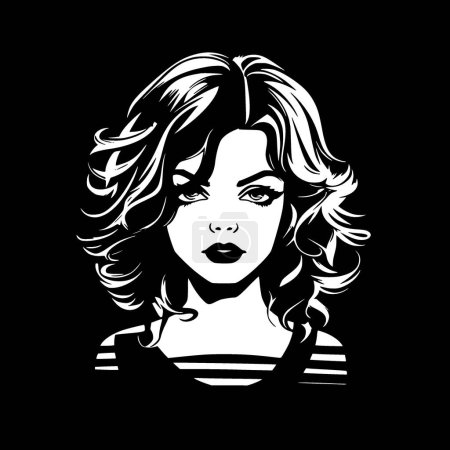Illustration for Girl - minimalist and flat logo - vector illustration - Royalty Free Image