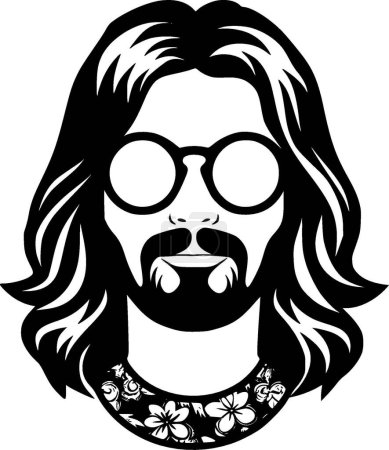 Illustration for Hippy - high quality vector logo - vector illustration ideal for t-shirt graphic - Royalty Free Image
