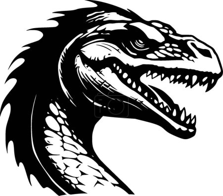 Dragon Komodo - silhouette minimaliste et simple - illustration vectorielle
