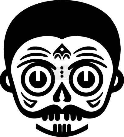 Mexiko - Schwarz-Weiß-Ikone - Vektorillustration