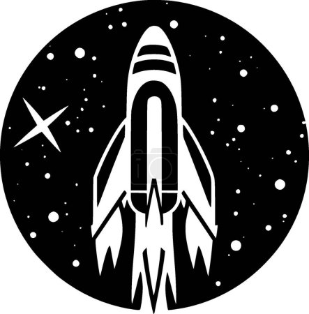 Rakete - minimalistisches und flaches Logo - Vektorillustration