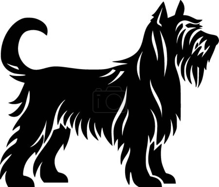 Terrier écossais - illustration vectorielle en noir et blanc