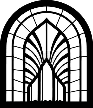 Stained glass - minimalist and flat logo - vector illustration