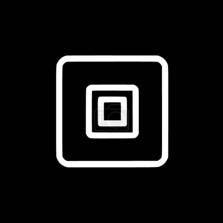 Square - black and white isolated icon - vector illustration