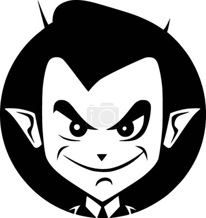 Téléchargez les illustrations : Vampire - icône isolée en noir et blanc - illustration vectorielle - en licence libre de droit