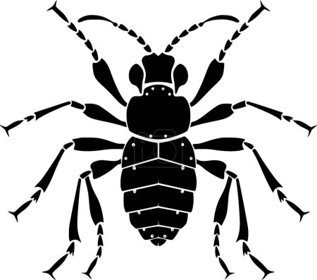 Ameise - schwarz-weiße Vektorillustration