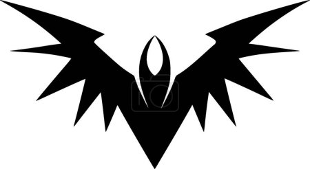 Fledermaus - Schwarz-Weiß-Ikone - Vektorillustration