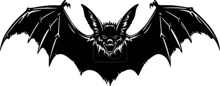 Bat - black and white vector illustration