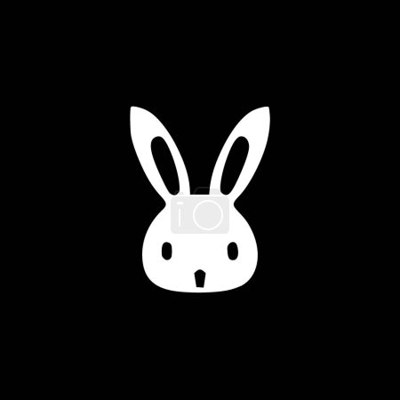 Bunny ears - black and white isolated icon - vector illustration