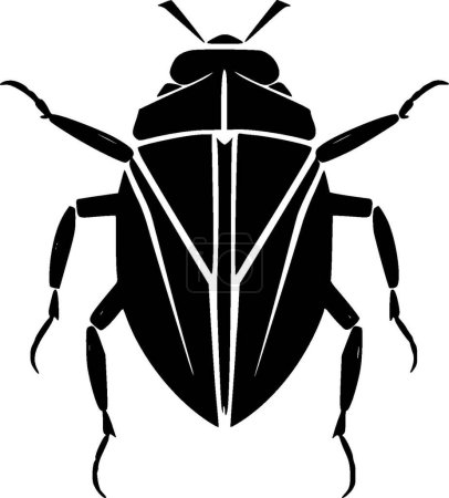 Cockroach - black and white isolated icon - vector illustration