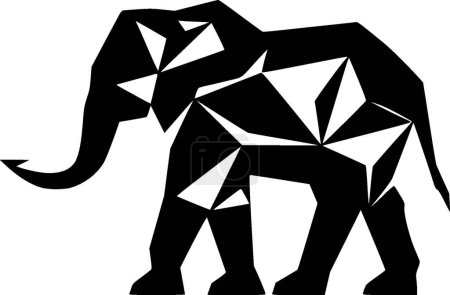 Elefante - logo minimalista y plano - ilustración vectorial
