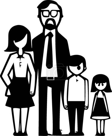 Family - minimalist and flat logo - vector illustration