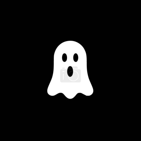 Fantasma - icono aislado en blanco y negro - ilustración vectorial