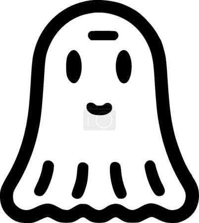Fantôme - logo minimaliste et plat - illustration vectorielle