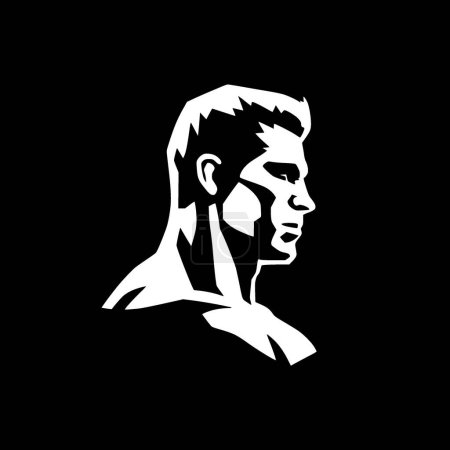 Muscle - icône isolée en noir et blanc - illustration vectorielle