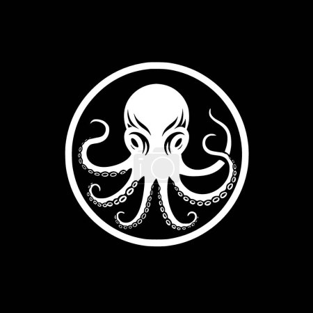 Octopus - minimalist and flat logo - vector illustration