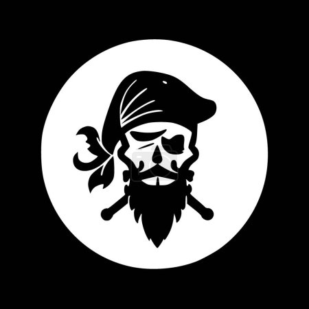 Téléchargez les illustrations : Pirate - silhouette minimaliste et simple - illustration vectorielle - en licence libre de droit