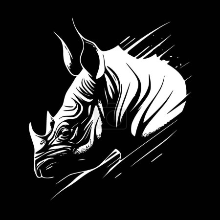 Rhinoceros - minimalist and simple silhouette - vector illustration