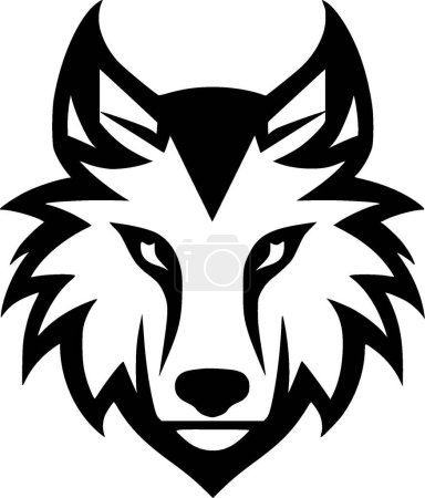 Illustration for Wolf - minimalist and simple silhouette - vector illustration - Royalty Free Image