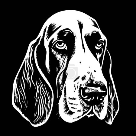 Basset hound - minimalist and flat logo - vector illustration