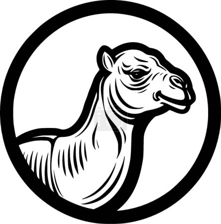 Kamel - schwarz-weiße Vektorillustration