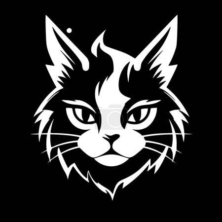 Cat - minimalist and flat logo - vector illustration