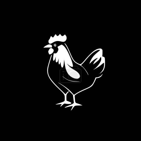 Pollo - logo minimalista y plano - ilustración vectorial