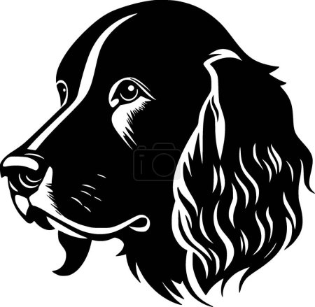 Dog - black and white vector illustration