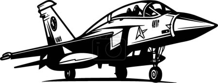 Fighter jet - minimalist and flat logo - vector illustration