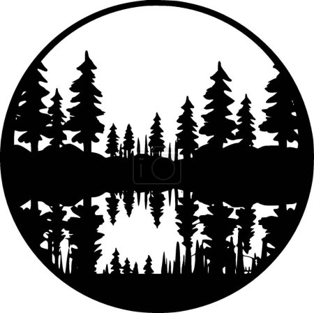 Illustration for Forest - minimalist and flat logo - vector illustration - Royalty Free Image