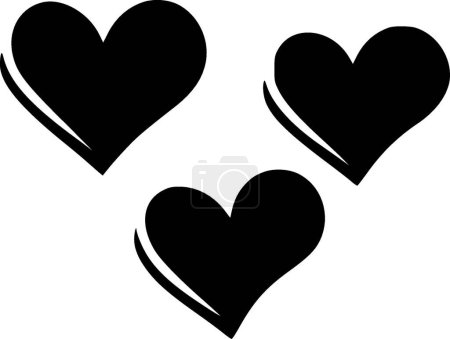 Hearts - minimalist and flat logo - vector illustration