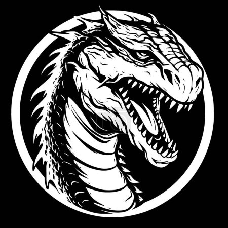 Dragon Komodo - logo minimaliste et plat - illustration vectorielle