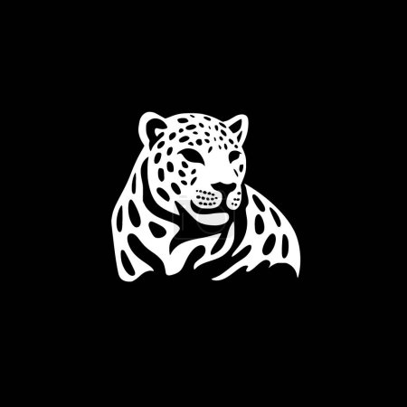 Leopardo - Ilustración vectorial en blanco y negro
