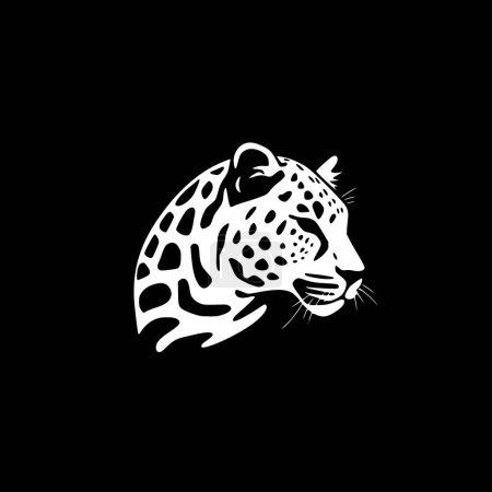 Leopard - black and white vector illustration