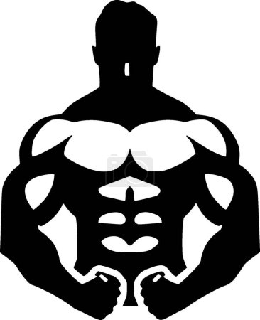 Muscle - illustration vectorielle en noir et blanc