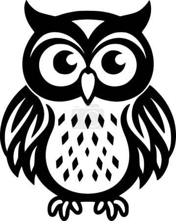 Owl baby - minimalist and flat logo - vector illustration