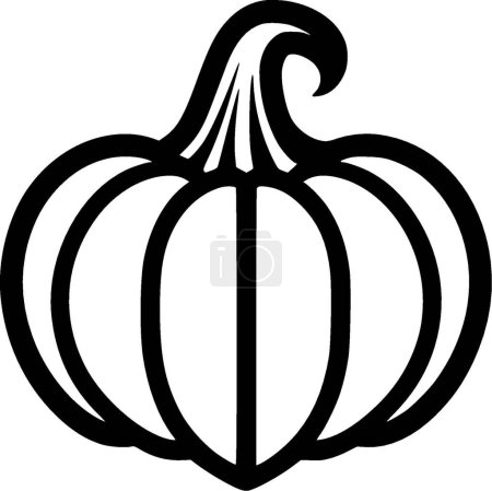 Pumpkin - black and white isolated icon - vector illustration