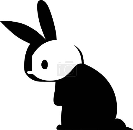 Rabbit - minimalist and flat logo - vector illustration