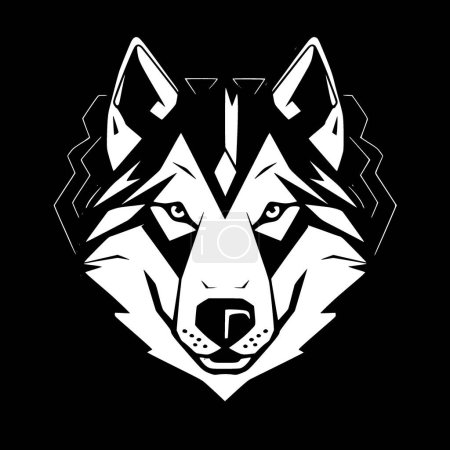 Illustration for Siberian husky - minimalist and flat logo - vector illustration - Royalty Free Image