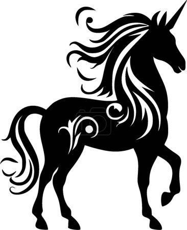 Unicorn - minimalist and flat logo - vector illustration