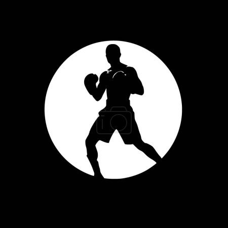 Boxe icône isolée noir et blanc illustration vectorielle