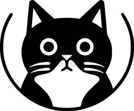 Chat - illustration vectorielle noir et blanc