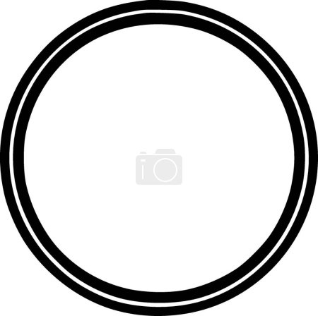 Kreis-Rahmen - Schwarz-Weiß-Vektorillustration