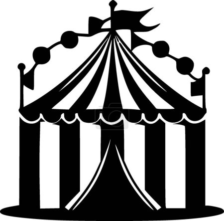 Circus - black and white vector illustration