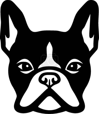 Chien - icône isolée en noir et blanc - illustration vectorielle