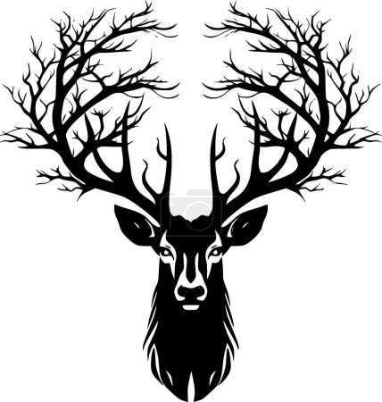 Elk - minimalist and simple silhouette - vector illustration