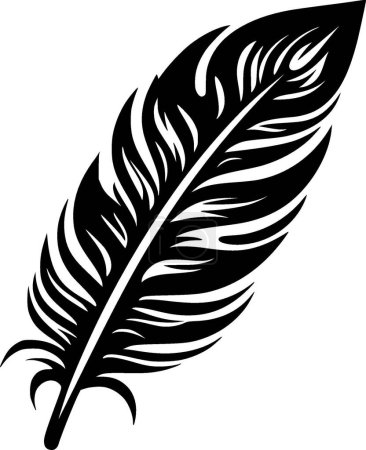 Feather - minimalist and simple silhouette - vector illustration